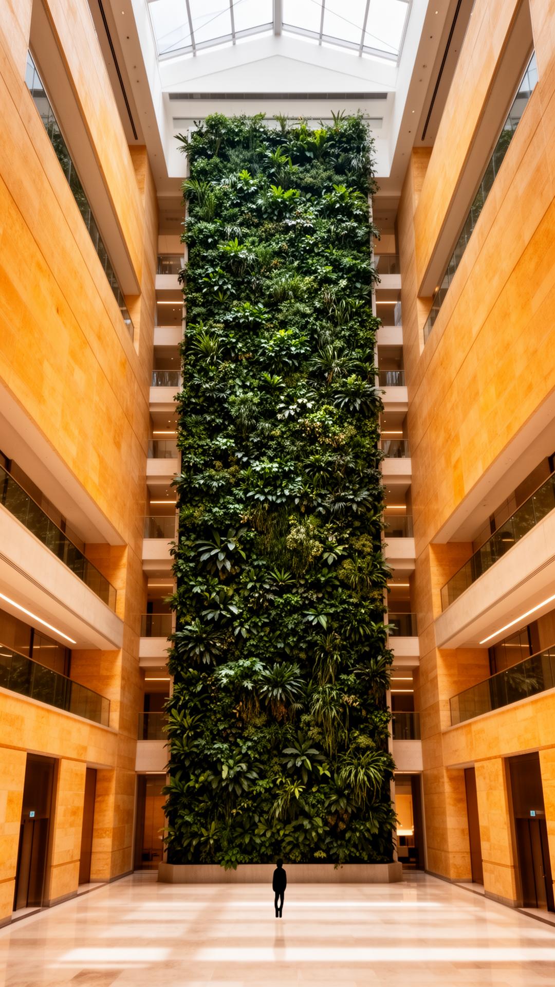Brand project image of the green atrium at Anxin Financial Tower