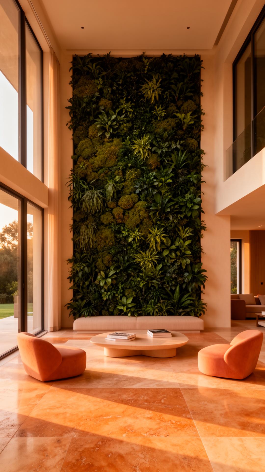 Brand project image of a tall living wall inside a private villa